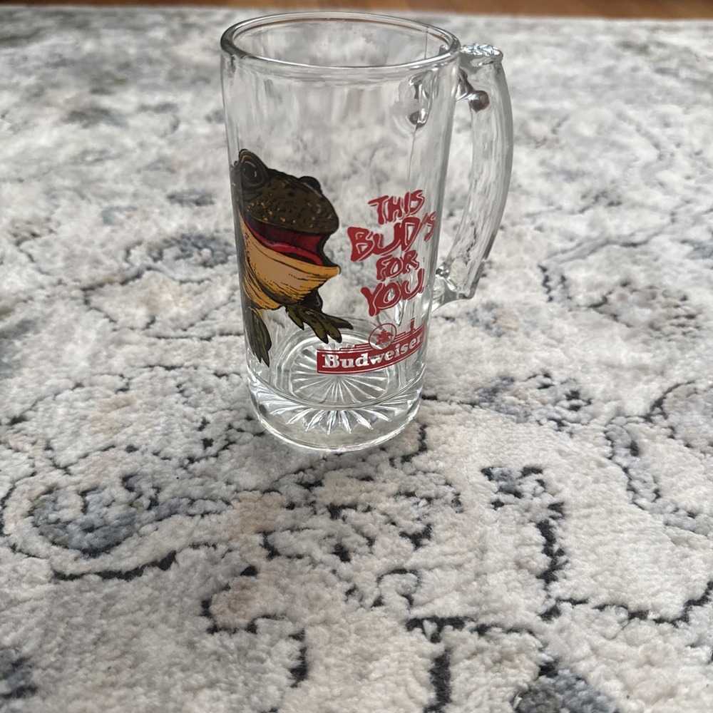 1996 Budweiser Frog Beer Mug "This Bud's‎ For You" 26 oz Glass